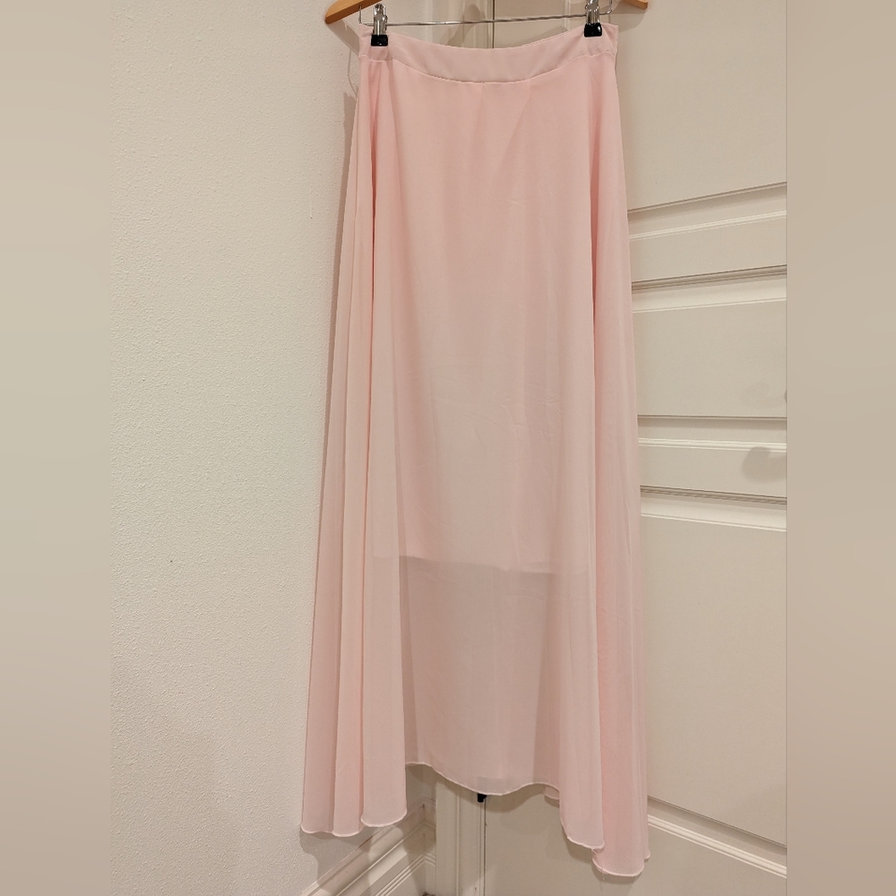 Pink maxi chiffon skirt